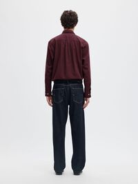 COTTON LONG SLEEVED SHIRT, Tawny Port, highres
