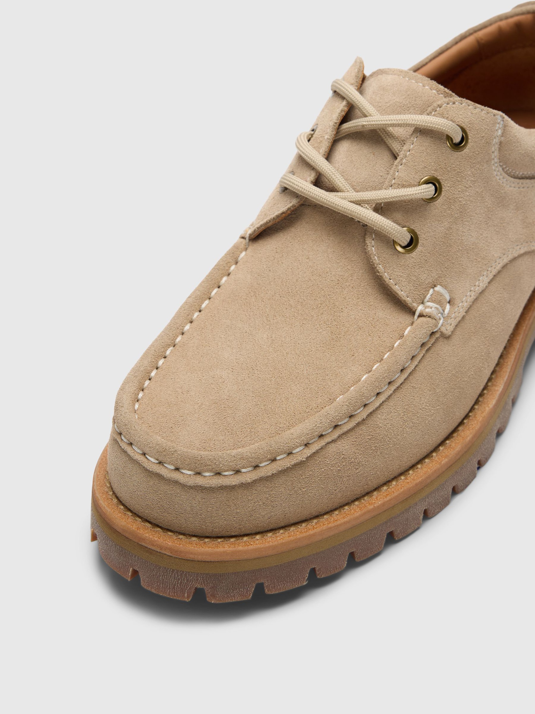 SUEDE BOAT SHOES, Sand, highres