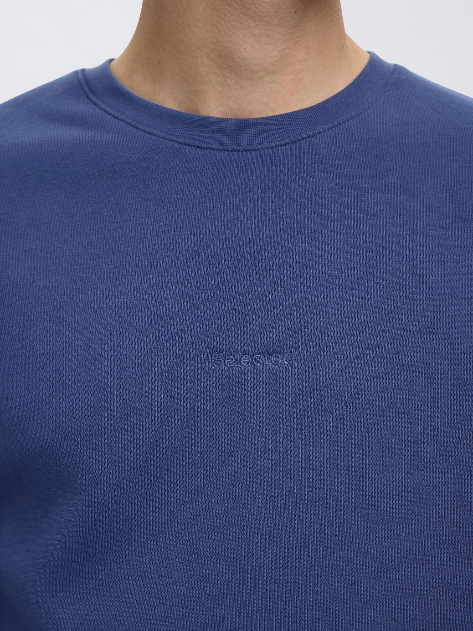 EMBROIDERED SWEATSHIRT, Blue Indigo, highres