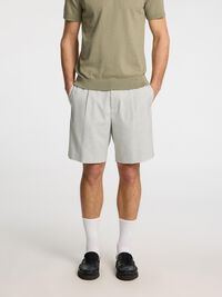 DRAWSTRING SHORTS, Light Grey Melange, highres