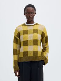 RUTETE STRIKKET PULLOVER, Avocado Oil, highres