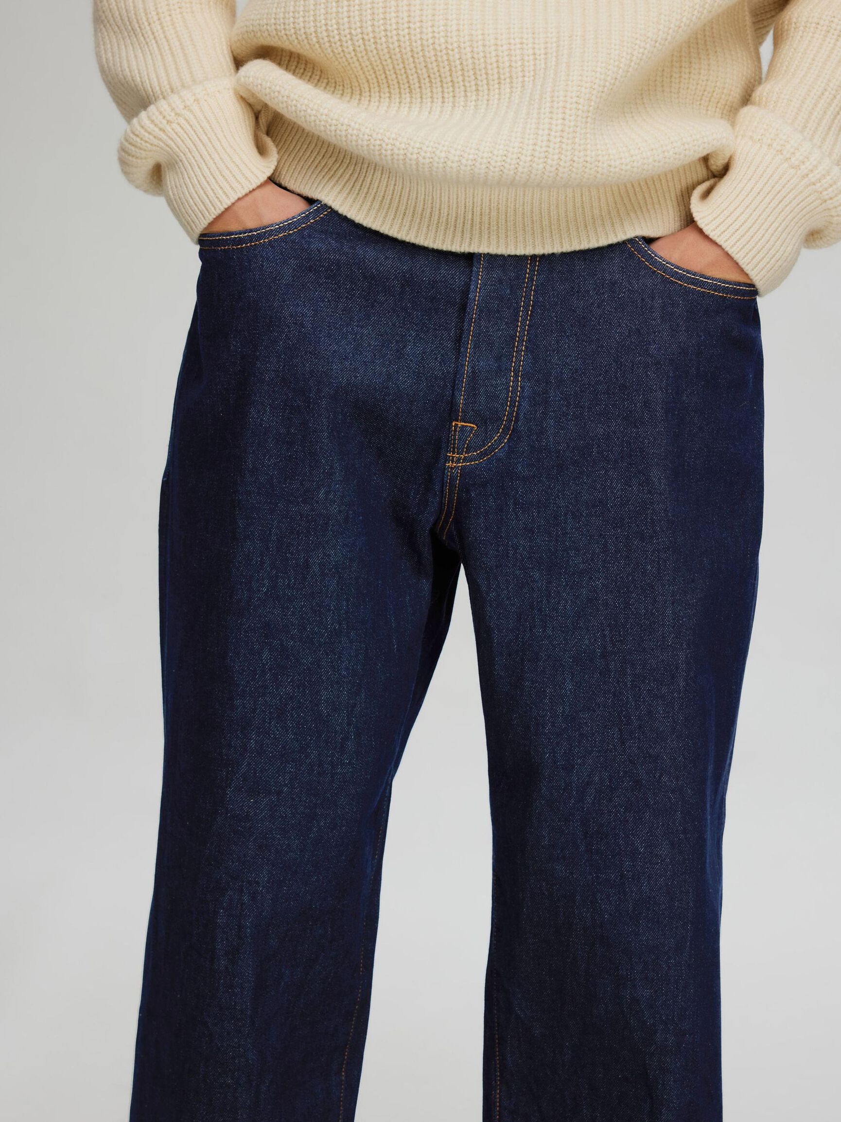 220 LOOSE FIT JEANS, Dark Blue Denim, highres