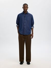 REGULAR FIT JEANSHEMD, Dark Blue Denim, highres