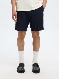 REGULAR FIT LINEN-BLEND SHORTS, Sky Captain, highres