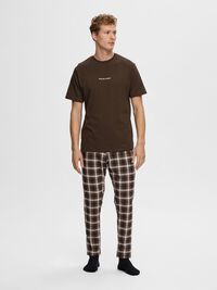 SHORT-SLEEVED LOUNGEWEAR SET, Coffee Bean, highres