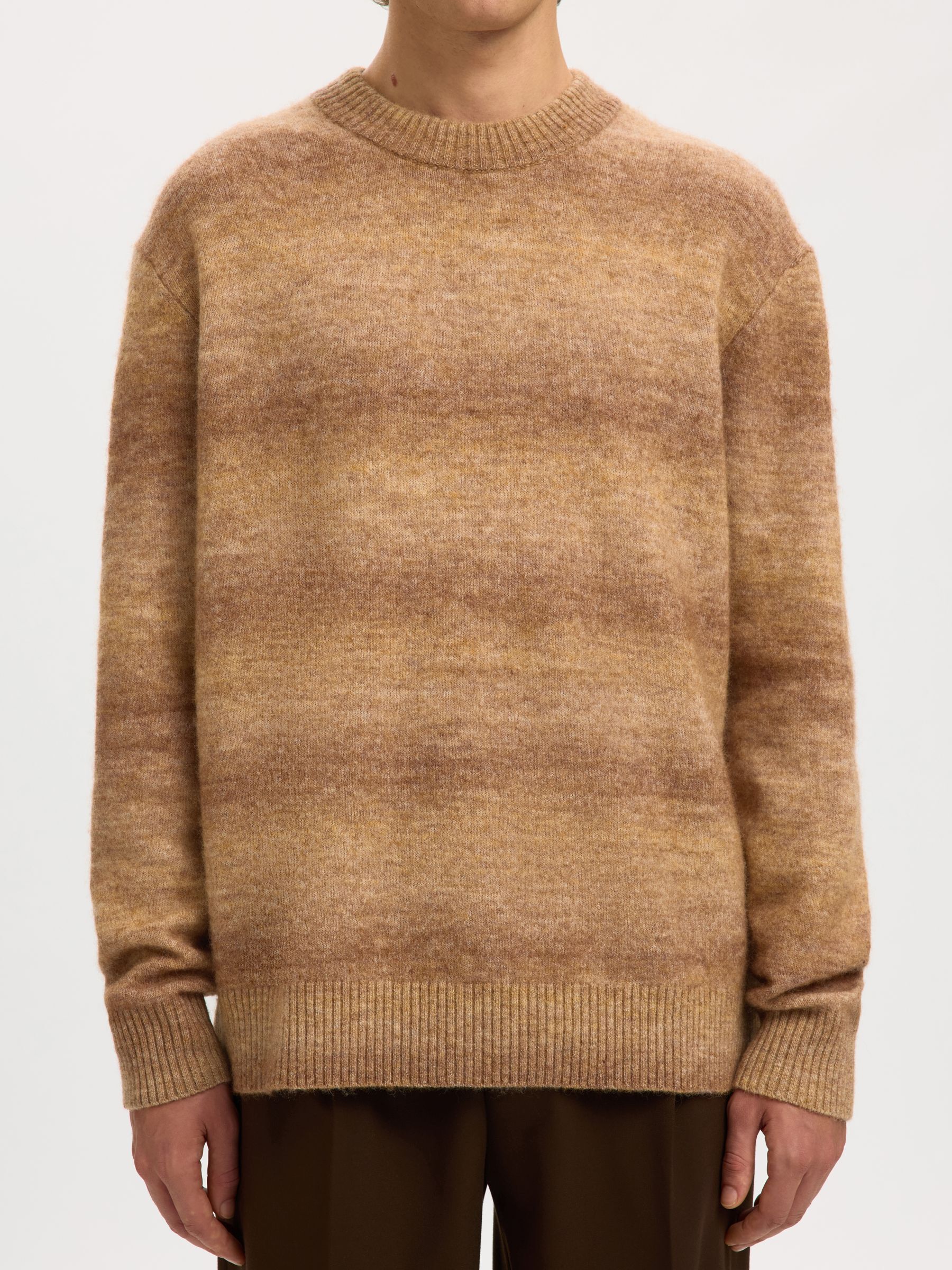 RELAXED FIT KNITTED PULLOVER, Chocolate Chip, highres