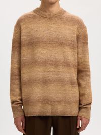 RELAXED FIT KNITTED PULLOVER, Chocolate Chip, highres