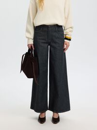 JEANS A GAMBA AMPIA, Dark Grey Denim, highres