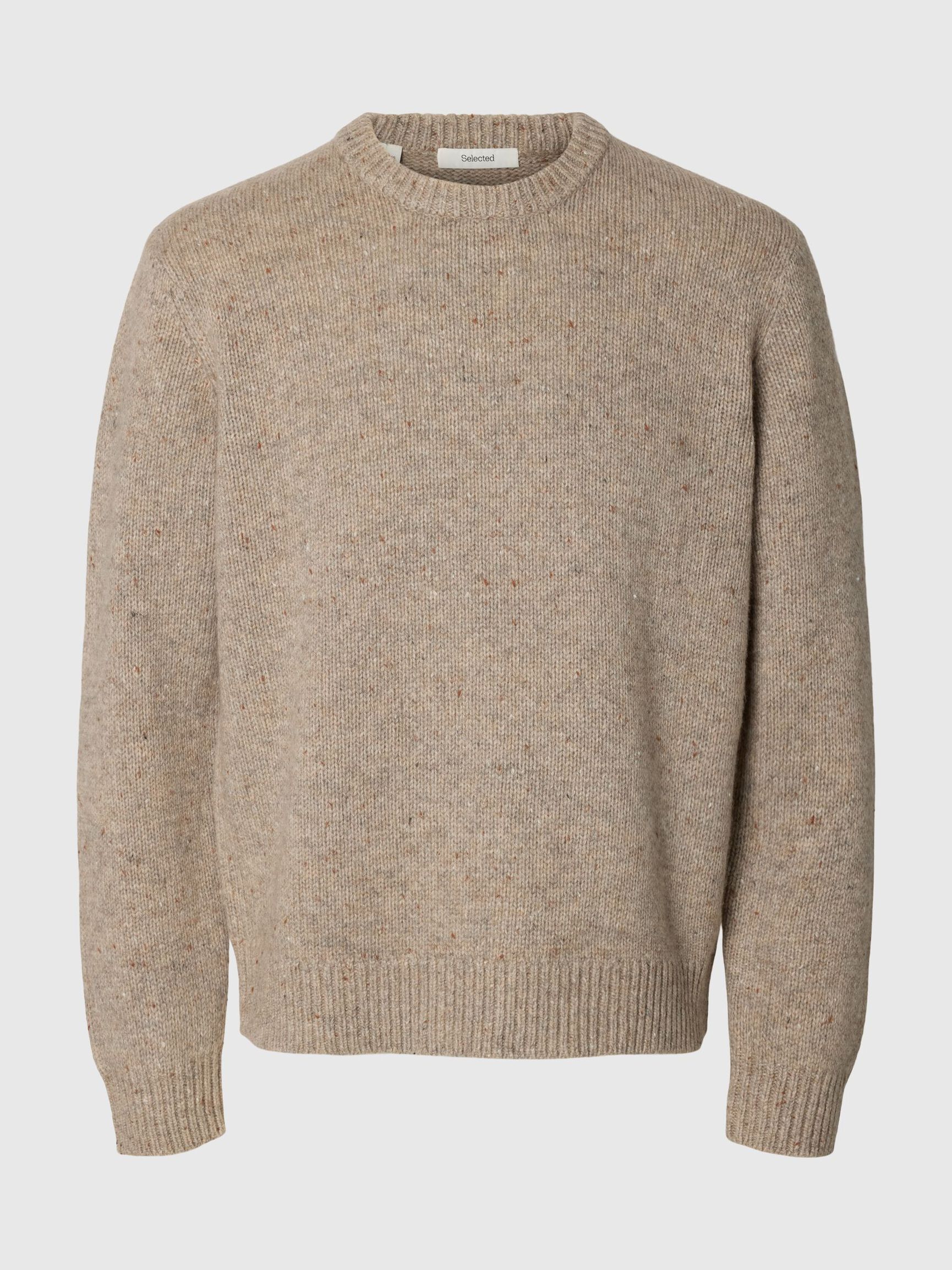 WOOL BLEND RELAXED FIT JUMPER, Oatmeal, highres