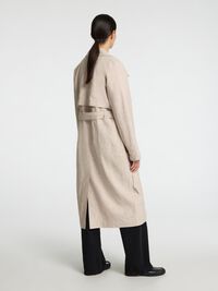 LINNENMIX DUBBELE KNOPENRIJ TRENCHCOAT, Nomad, highres