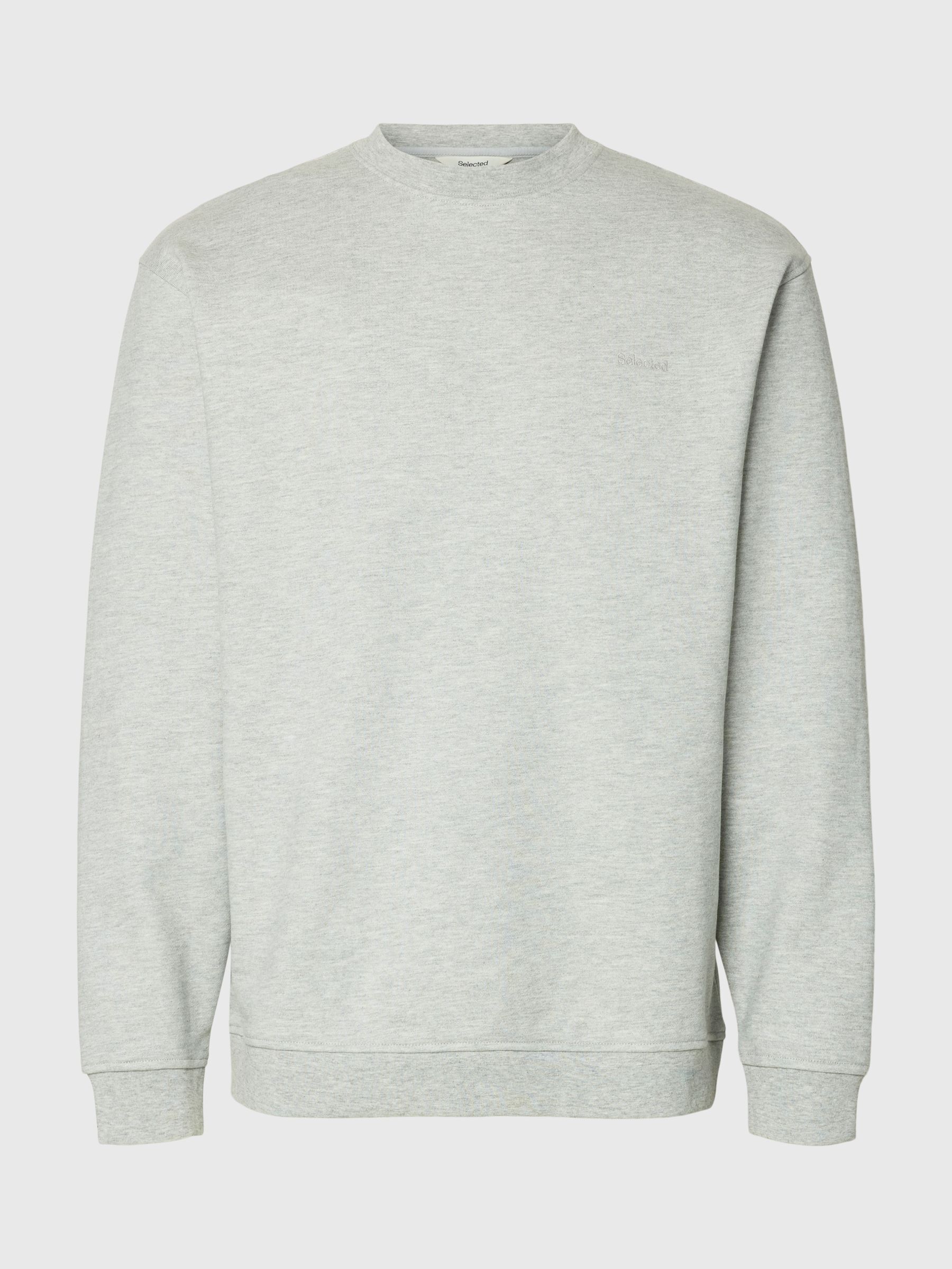 COTTON SWEATSHIRT, Light Grey Melange, highres