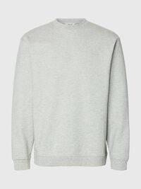 COTTON SWEATSHIRT, Light Grey Melange, highres