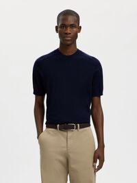 100% MERINO WOOL T-SHIRT, Navy Blazer, highres