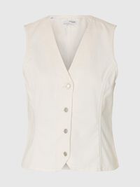 DENIM GILET, Snow White, highres