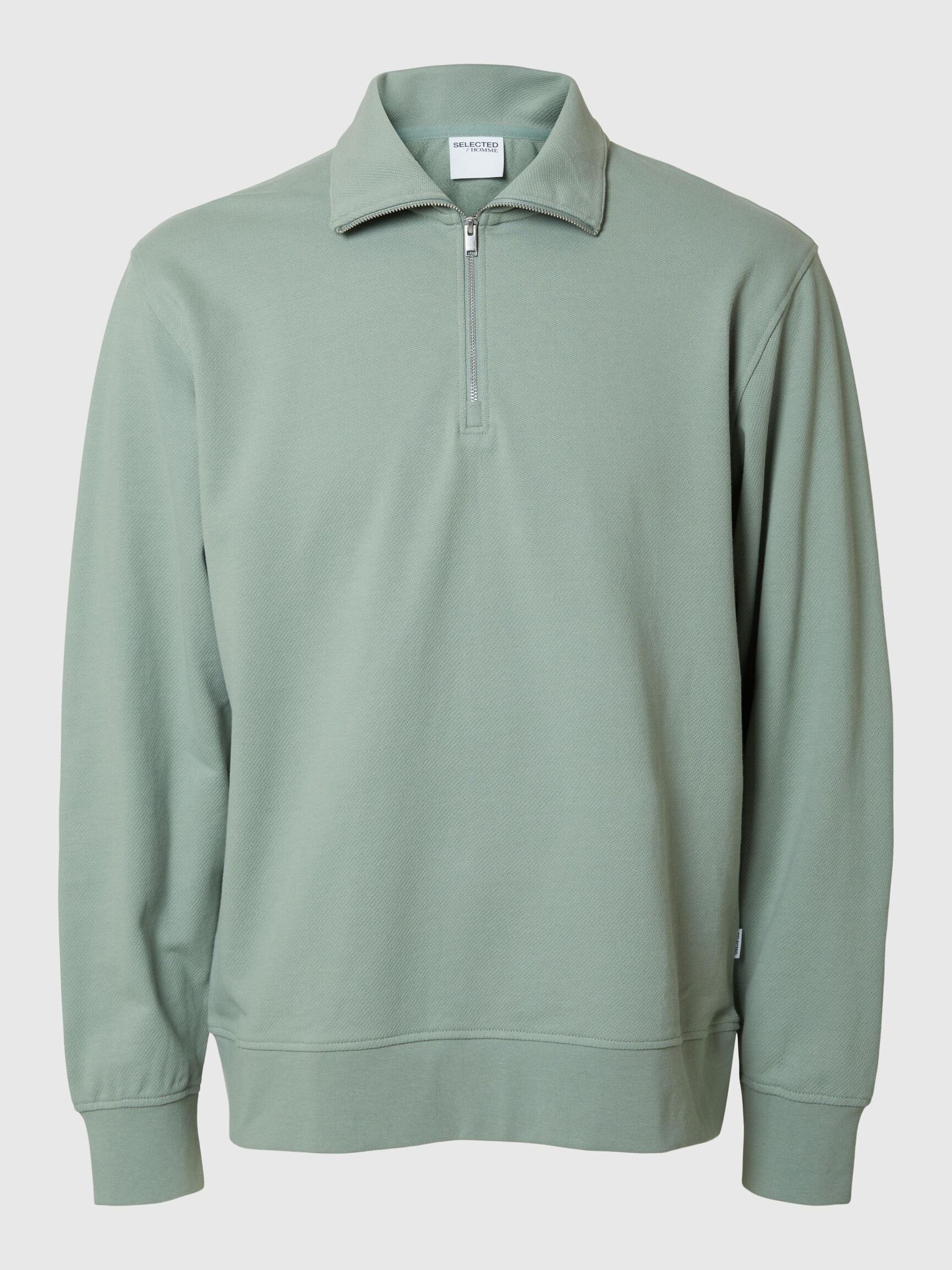 100% COTTON ZIPPED SWEATSHIRT, Iceberg Green, highres
