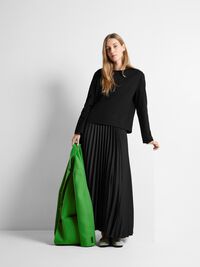 LONG-SLEEVED BOXY T-SHIRT, Black, highres
