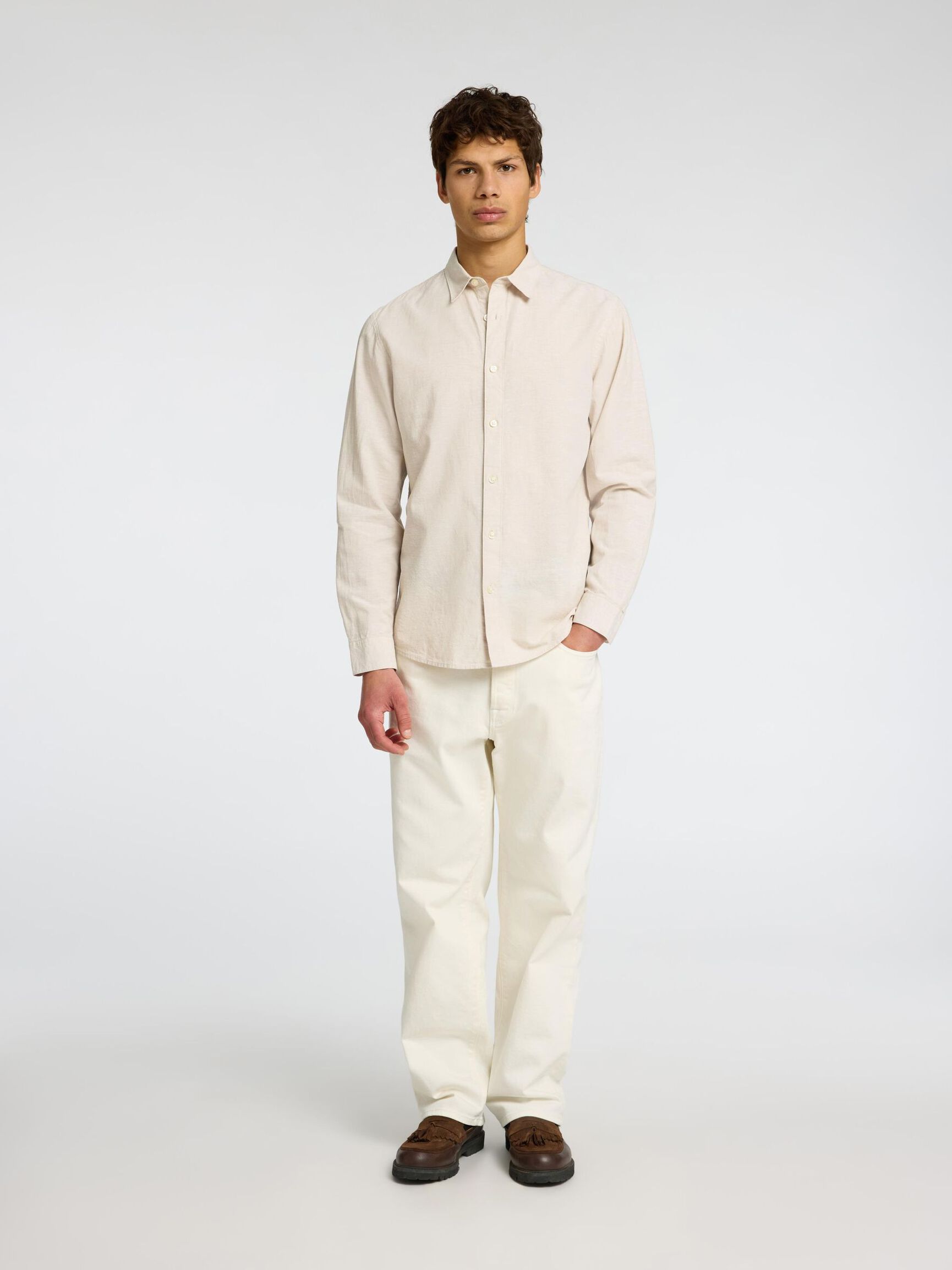 LONG SLEEVED SHIRT, Pure Cashmere, highres