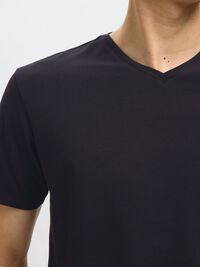 V-NECK T-SHIRT, Black, highres