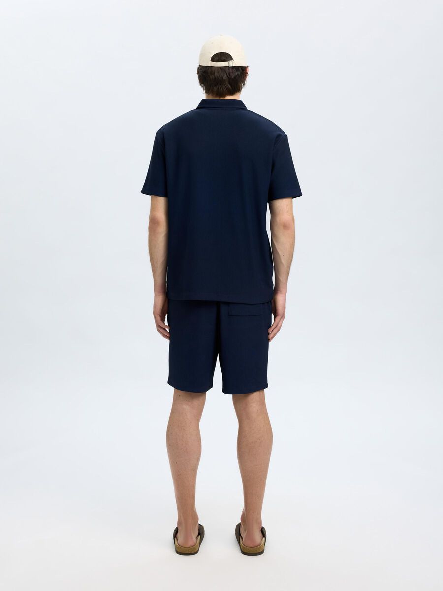 Selected HALV LYNLÅS PLISSÉ POLO, Black Iris, highres - 16094291_BlackIris_004.jpg