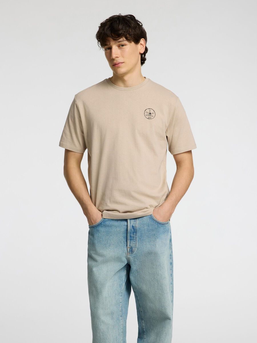 Selected REGULAR FIT PRINTED T-SHIRT, Pure Cashmere, highres - 16099318_PureCashmere_1221893_003.jpg