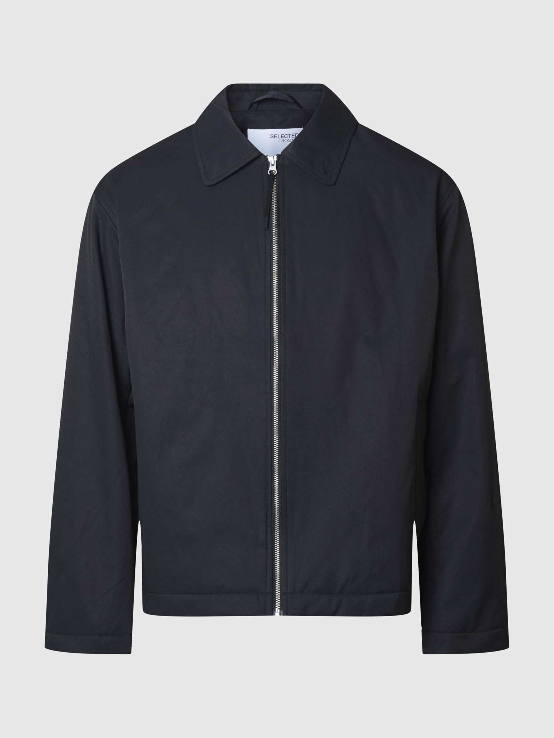 RELAXED FIT SHORT JACKET | Black | Selected