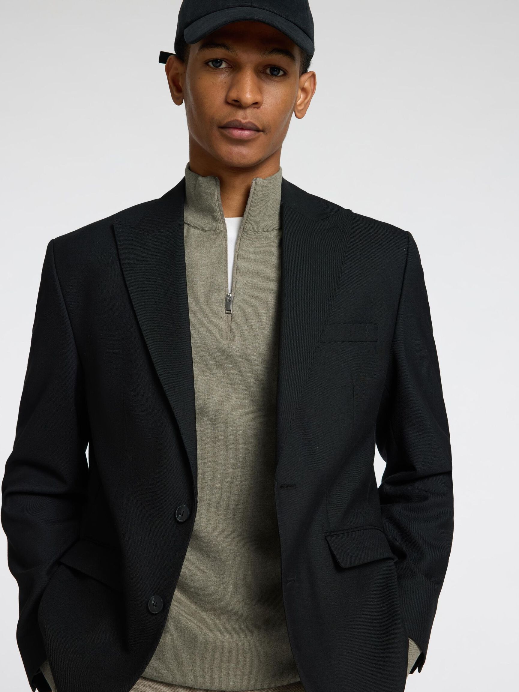 HALF-ZIP STRICKPULLOVER, Vetiver, highres