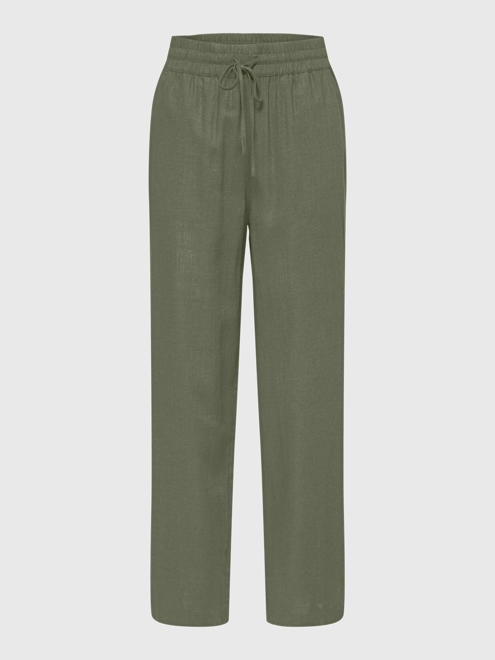 VISCOSE BLEND TROUSERS, Deep Lichen Green, highres