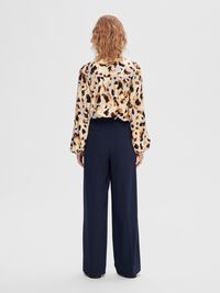 WOVEN WIDE-LEG TROUSERS, Dark Sapphire, highres