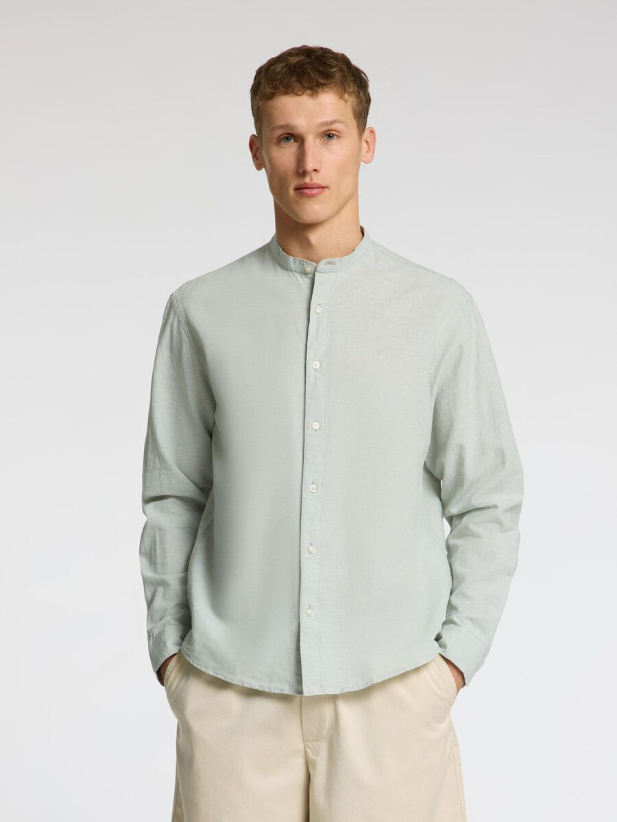 Selected LONG-SLEEVED LINEN BLEND SHIRT, Iceberg Green, highres - 16079054_IcebergGreen_003.jpg