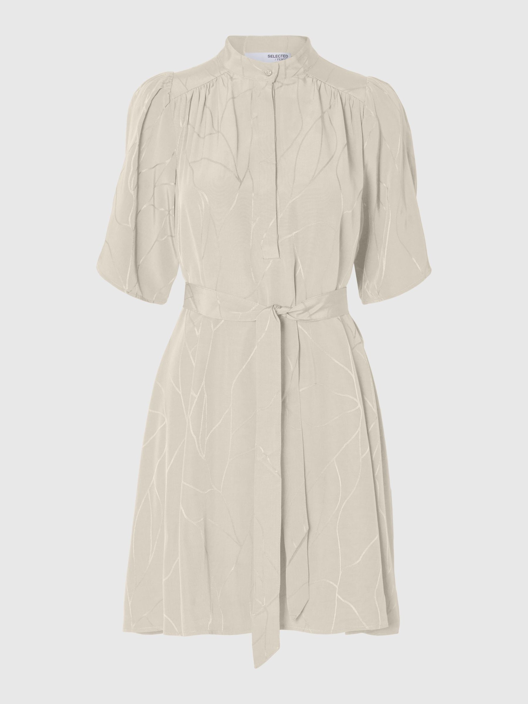 PRINTED VISCOSE BLEND MINI DRESS, Birch, highres