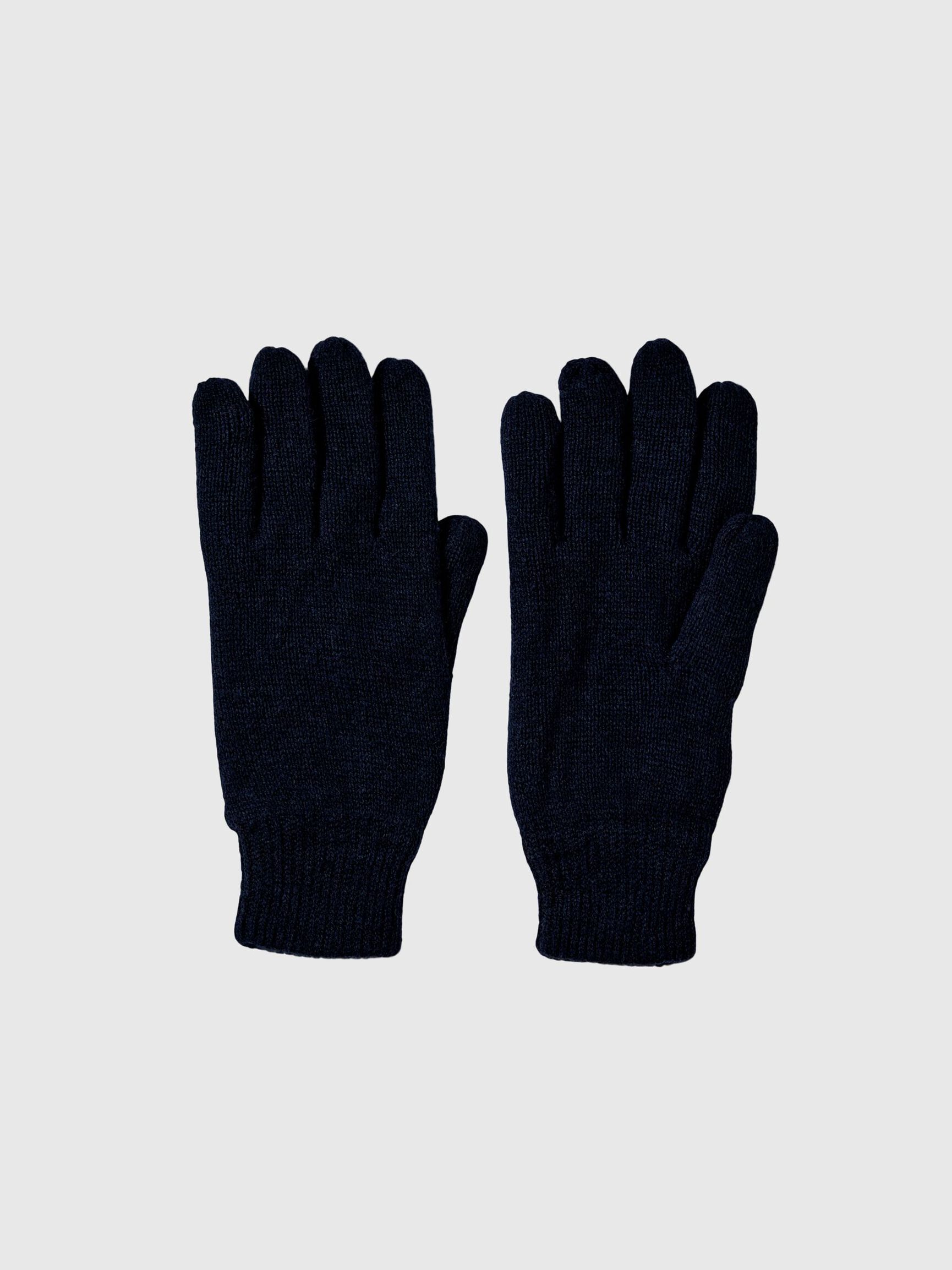 WOOL BLEND RIBBED GLOVES, Sky Captain, highres