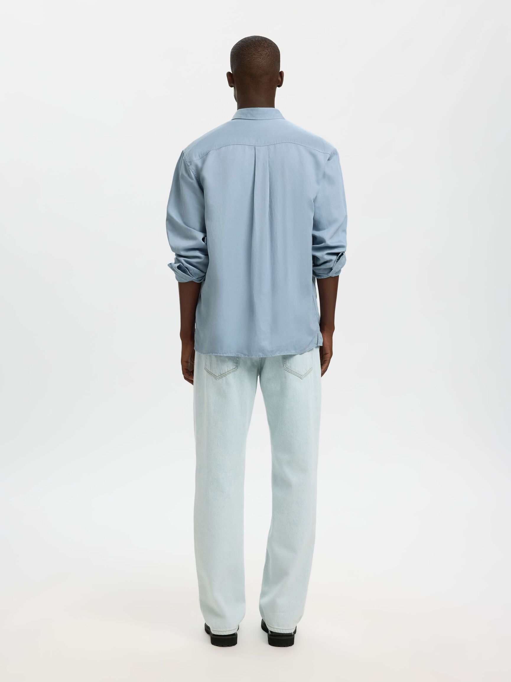RELAXED FIT HEMD, Dusty Blue, highres