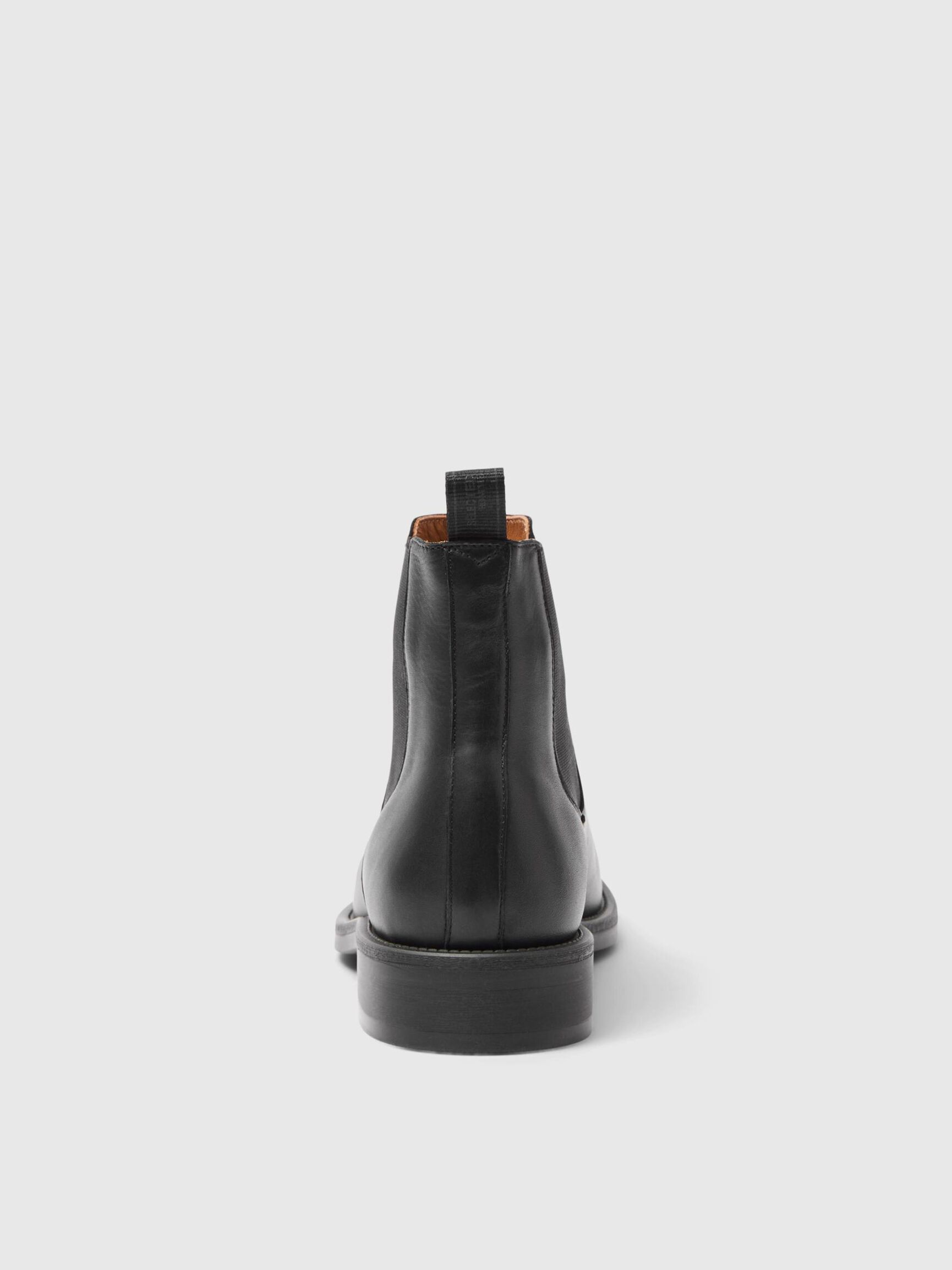 LEATHER CHELSEA BOOTS, Black, highres