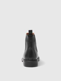 LEATHER CHELSEA BOOTS, Black, highres
