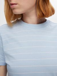 GESTREEPT KATOEN T-SHIRT, Cashmere Blue, highres
