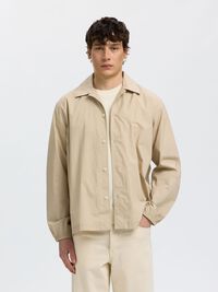 RELAXED FIT COTTON  OVERSHIRT, Pure Cashmere, highres