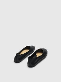 LEATHER BALLET FLATS, Black, highres