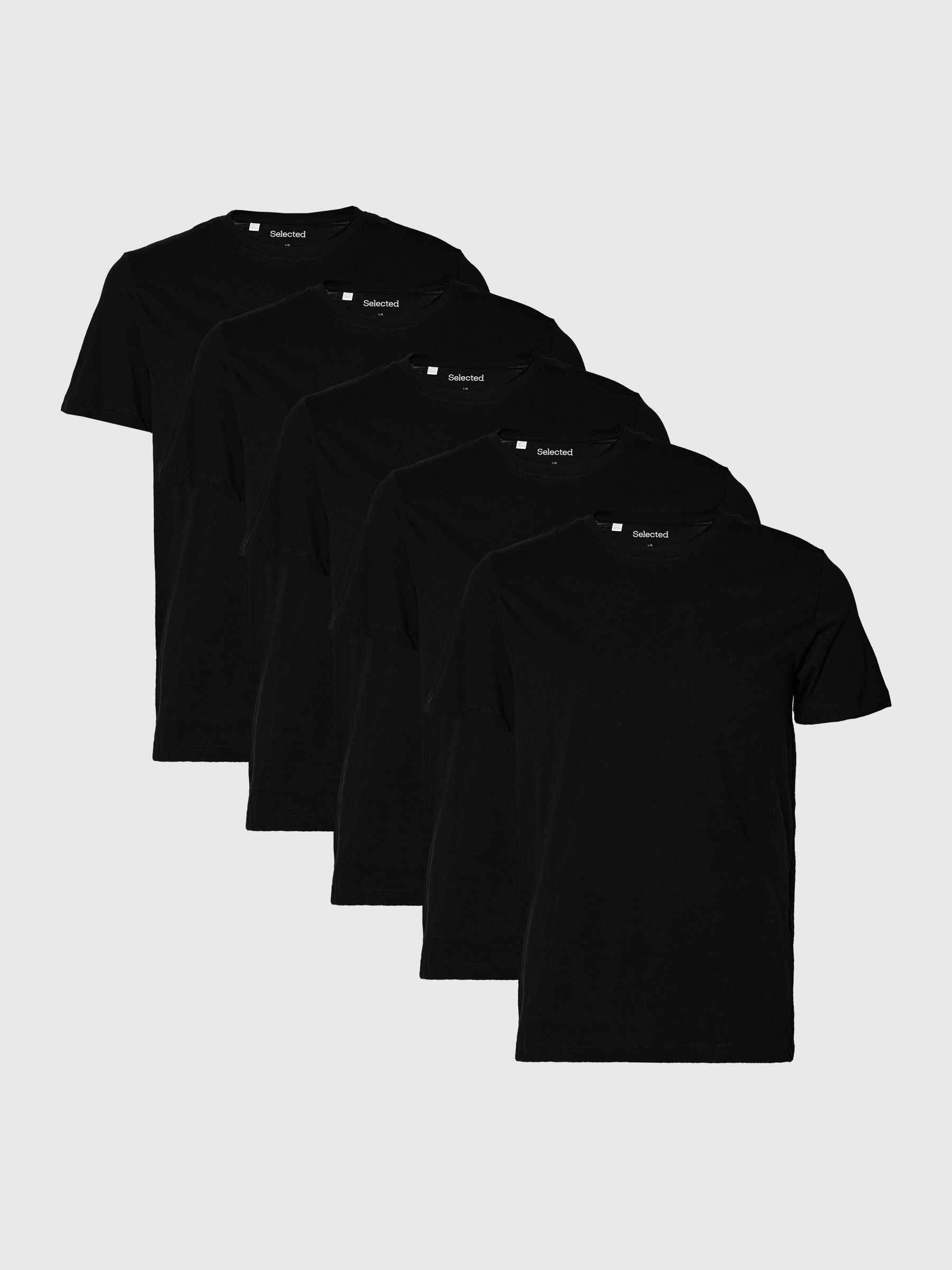 5 PACK CREWNECK T-SHIRT, Black, highres