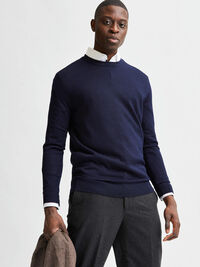MANCHES LONGUES PULL, Navy Blazer, highres