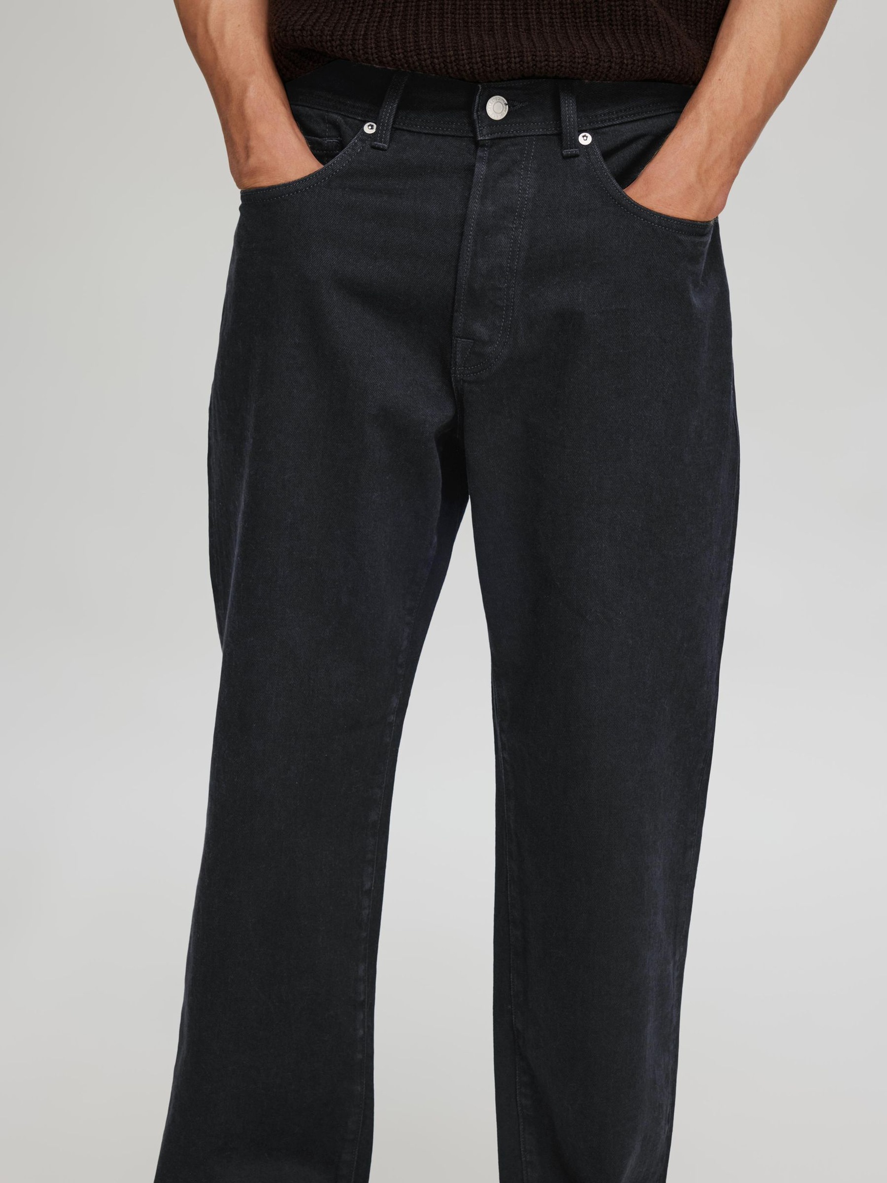 220 LØS PASSFORM JEANS, Black Denim, highres