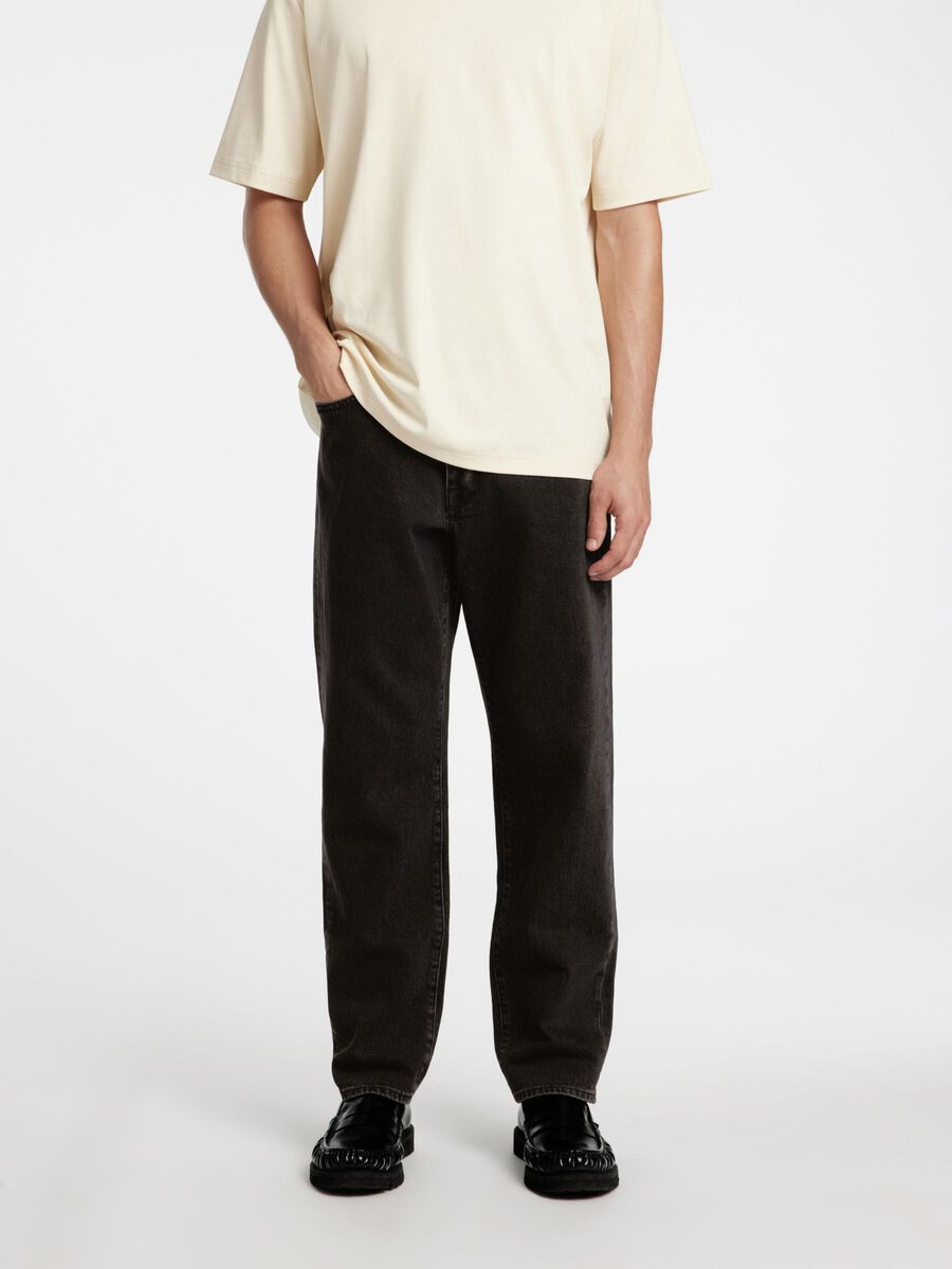 Selected 190 SCHWARZE REGULAR TAPERED FIT JEANS, Black Denim, highres - 16094383_BlackDenim_003.jpg