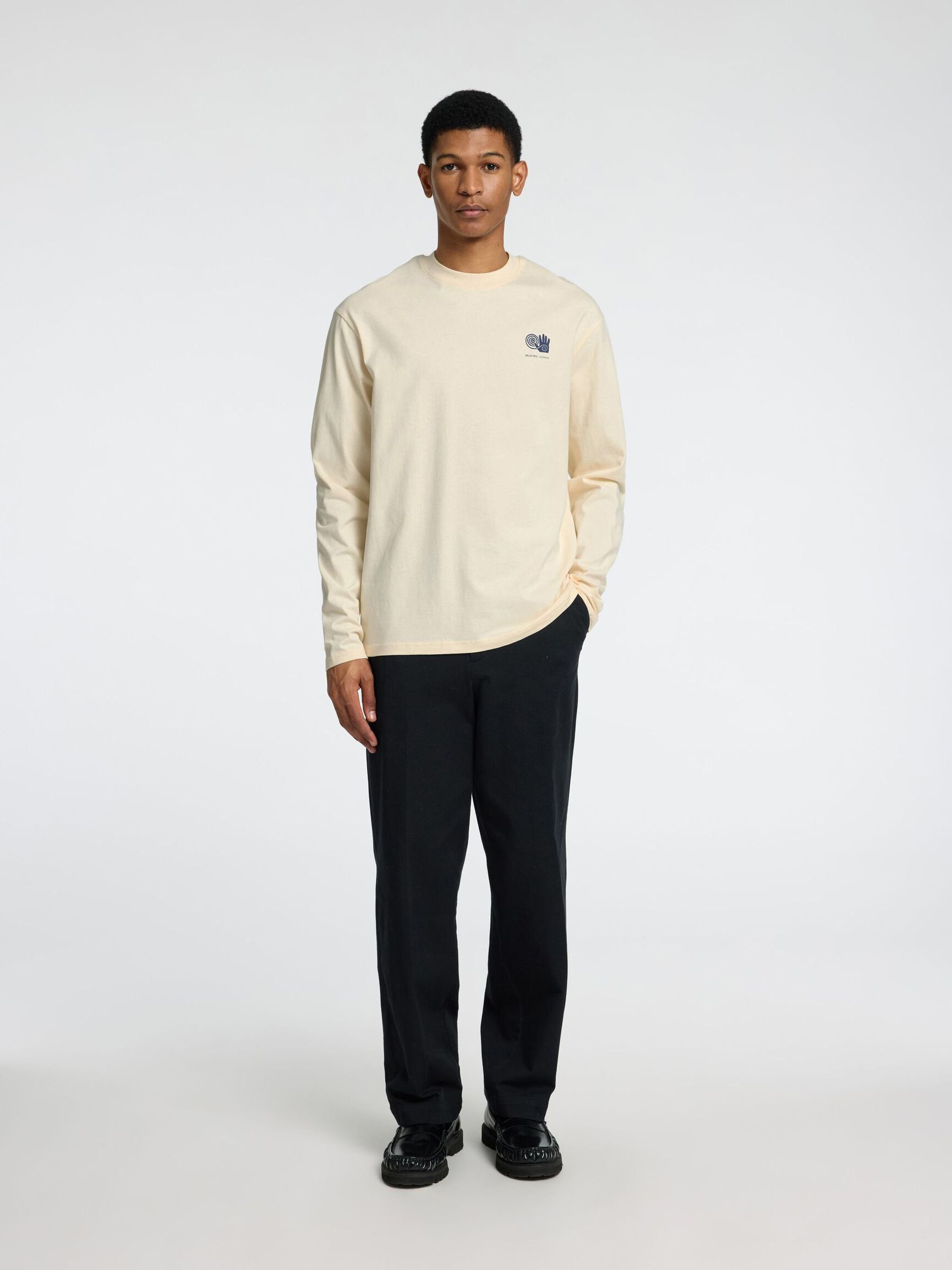 PRINT LONGSLEEVE, Egret, highres