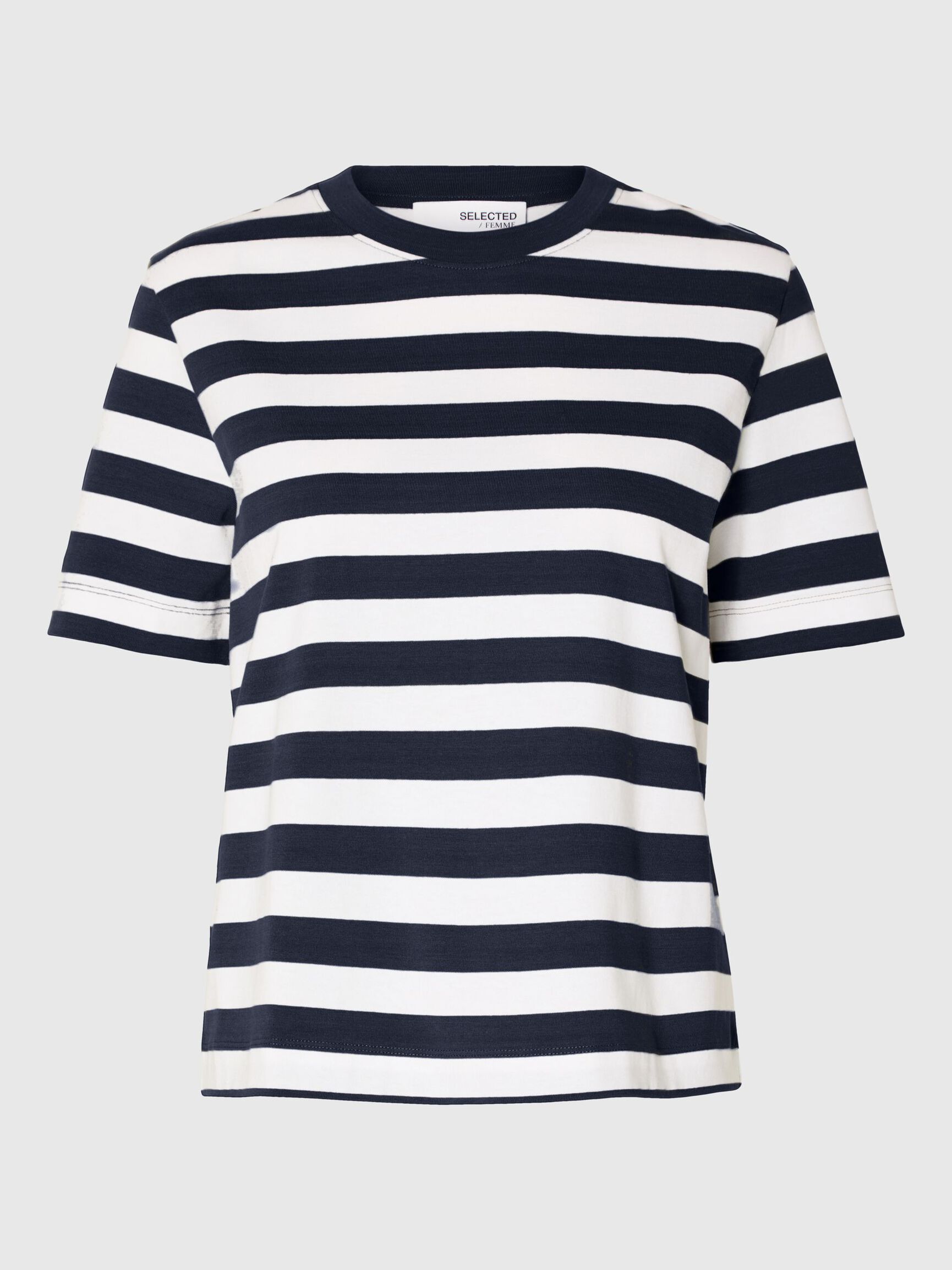STRIPED BOXY FIT T-SHIRT, Dark Sapphire, highres