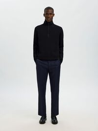 BAUMWOLLMIX SWEATSHIRT MIT REISSVERSCHLUSS, Black, highres