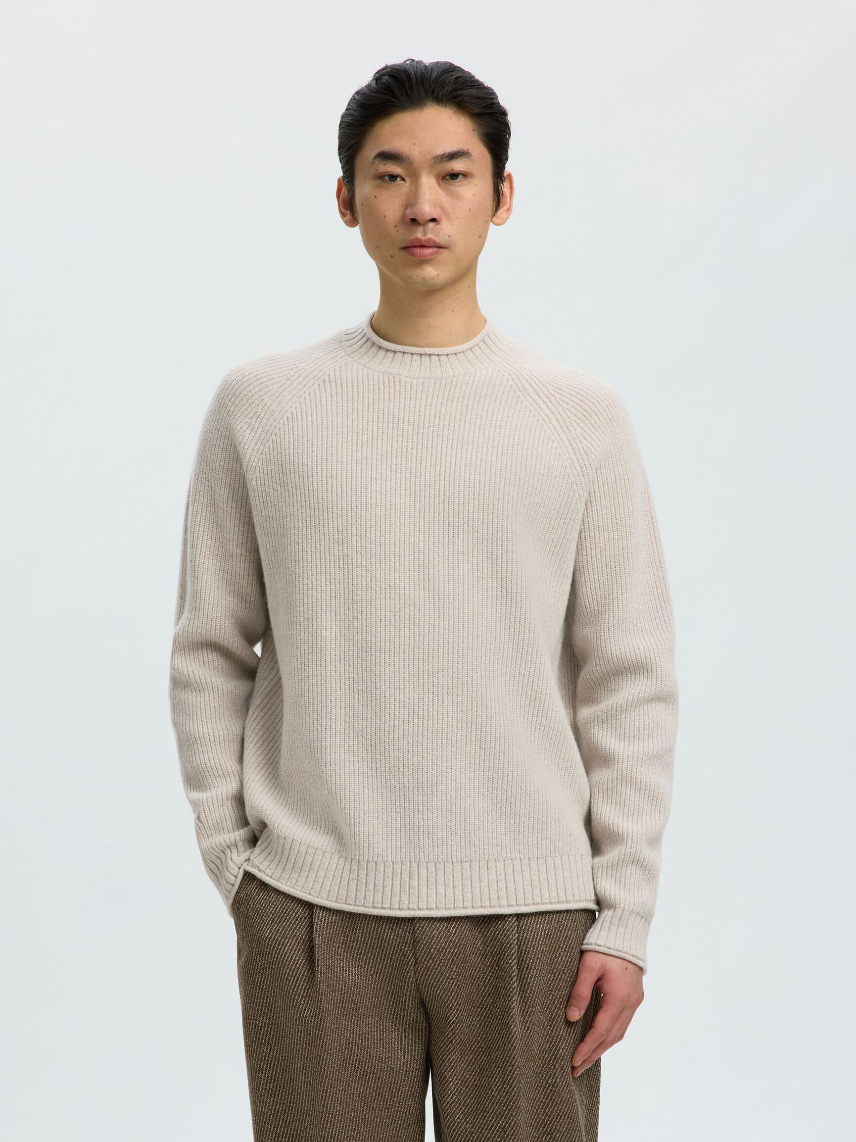 WOOL JUMPER, Silver Birch, highres