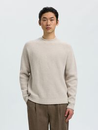 WOOL JUMPER, Silver Birch, highres