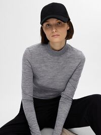 100% WOOL TURTLENECK, Steel Gray, highres