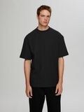 Selected RELAXED FIT WAFFELMUSTER T-SHIRT, Black, highres - 16096331_Black_008.jpg