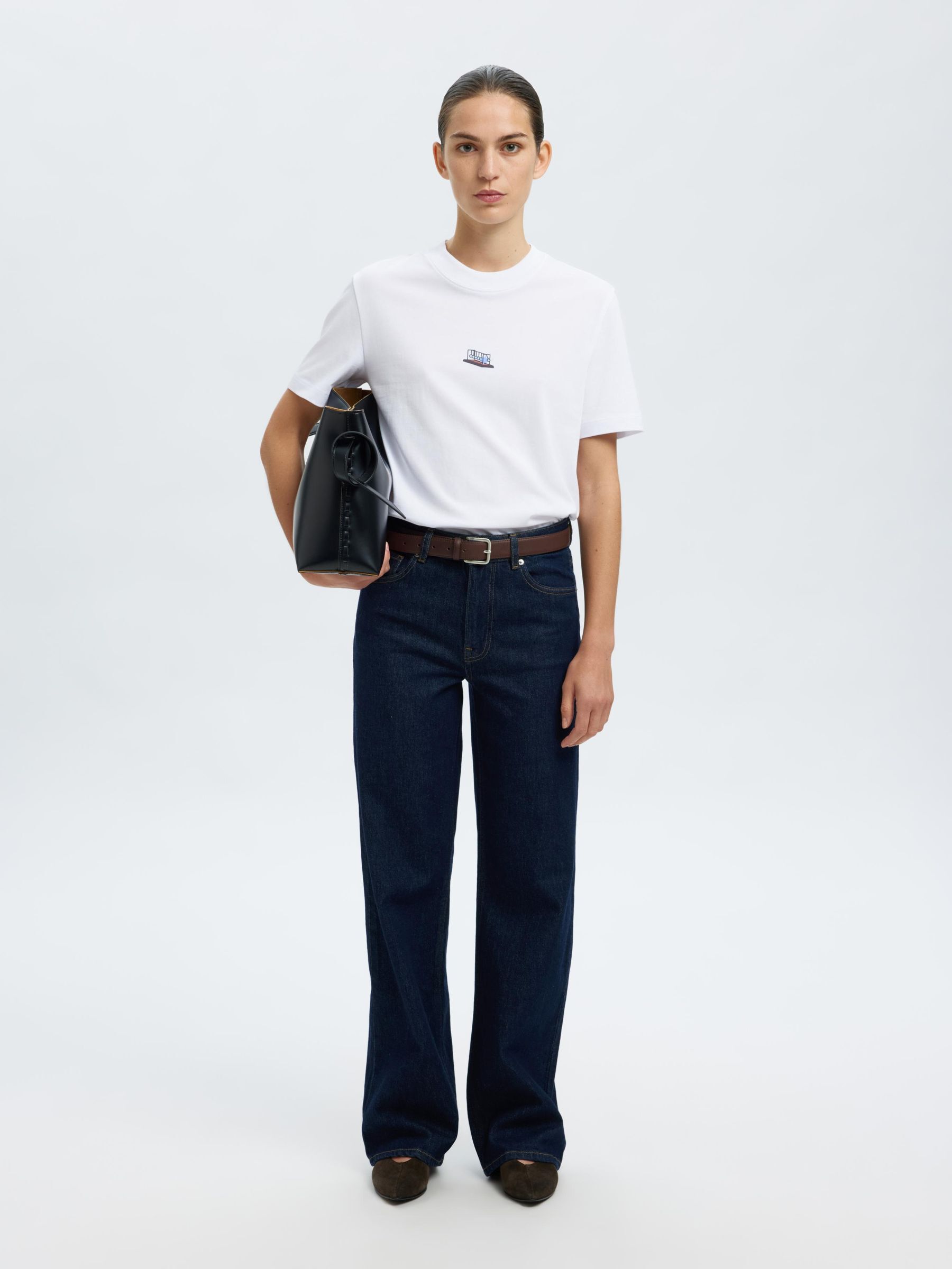 COTTON PRINTED T-SHIRT, Bright White, highres