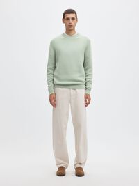 CREW NECK PULLOVER, Aqua Gray, highres
